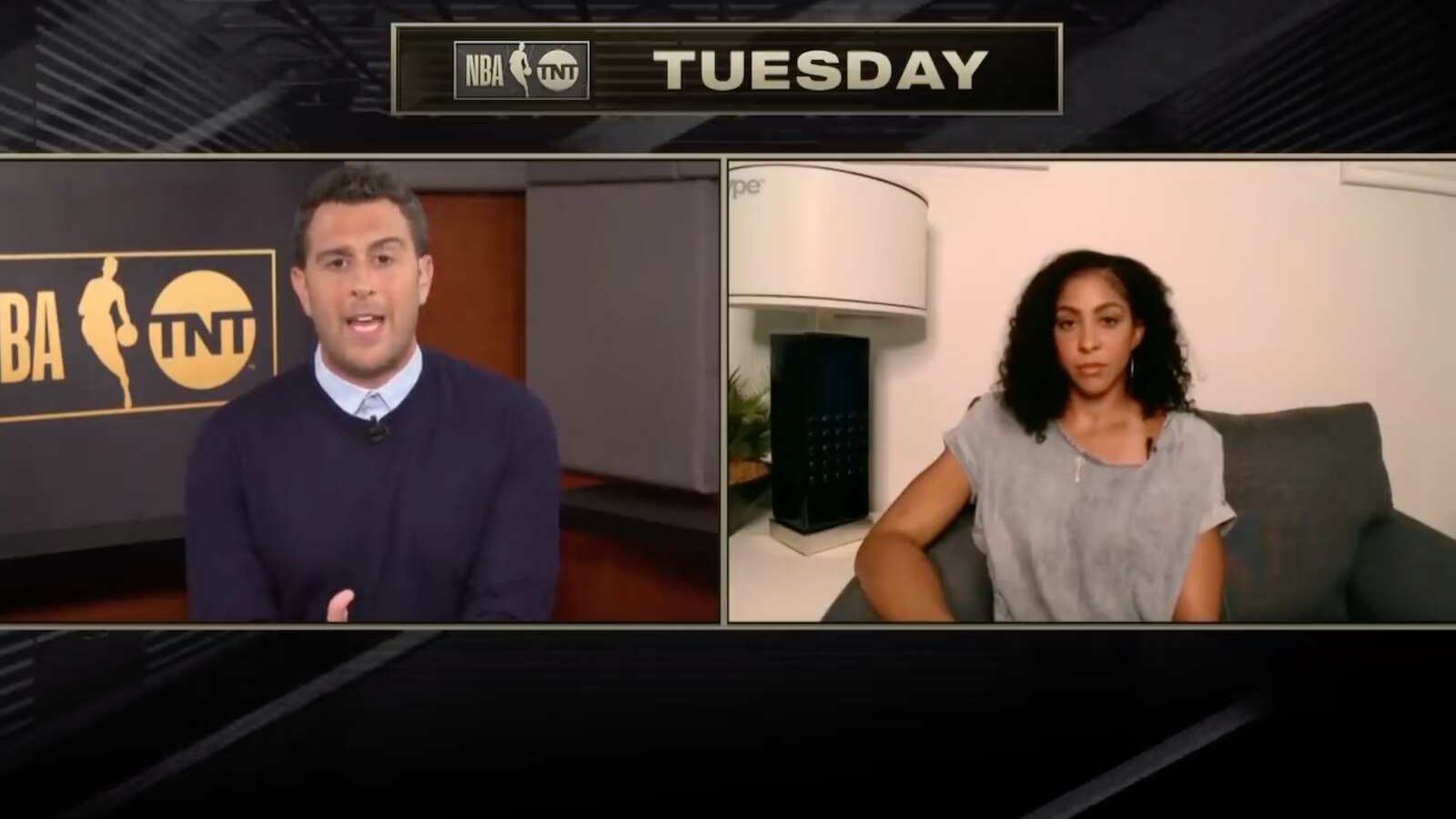 Candace Parker schools Shaquille O'Neal during 'NBA on TNT' discussion of  modern defense