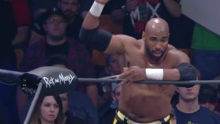 Scorpio Sky meteors into the ring after a tag and dominates Lucha Bros